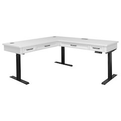Abby Electric Sit/Stand L-Desk and Return