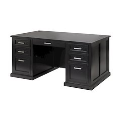 Modern Wood Double Pedestal Executive Desk, Writing Table, Office Desk