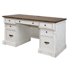 Durham Rustic Wood Credenza, White