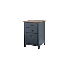 Fairmont Farmhouse Three Drawer Wood File Cabinet, Blue