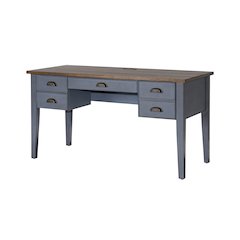 Fairmont Farmhouse Half Pedestal Executive Desk, Blue
