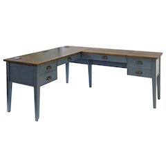 Fairmont Wood Half-Pedestal Writing Desk and Return