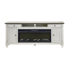 Hartford Fireplace Console 76 " Fully Assembled, White