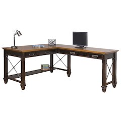 Hartford Wood Open L-Desk and Return, Writing Table and Return