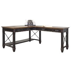Hartford Wood Open L-Desk and Return, Writing Table and Return
