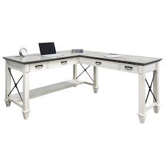 Hartford Wood Open L-Desk and Return, Writing Table and Return