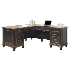 Hartford Wood L-Desk and Return, Brown