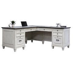 Hartford Wood L-Desk and Return