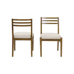 Lachlan Two Wood Modern Slat Back Chairs, Brown