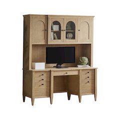 Laurel Wood Hutch With Doors, Fully Assembled