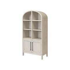 Modern Wood Arched Display Cabinet/Bookcase, Storage Cabinet, White