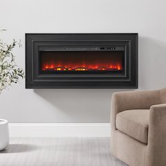 Wall Mounted Electric Fireplace Console, Black