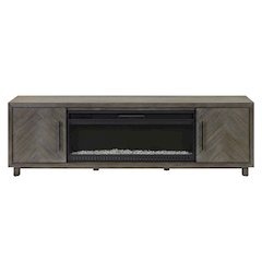 Palisades 80" Fireplace Console, Fully Assembled, Gray