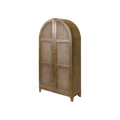 Quincey Coastal Arch shaped Bar Cabinet, Fully Assembled