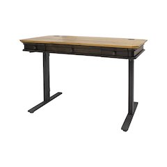 Sonoma Executive Electric Sit/Stand Desk With Solid Plank Top, Brown