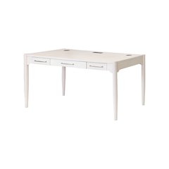 Modern Wood Office Writing Desk, Storage Table, White