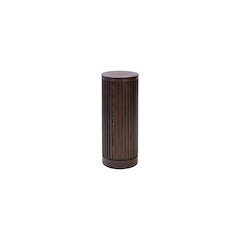 Modern round pedestal table, side table, cocktail stand, fully assembled, brown