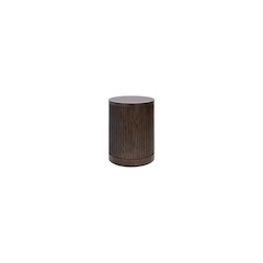 Modern round pedestal table, side table, cocktail stand, fully assembled, brown