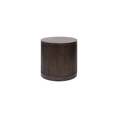 Modern round pedestal table, side table, cocktail stand, fully assembled, brown