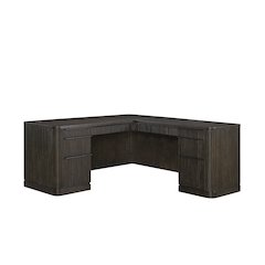 Tulane Pedestal L-Desk, Pedestal Desk, Office Desk, Brown