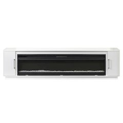 Uptown 84" Fireplace Console, Fully Assembled, White