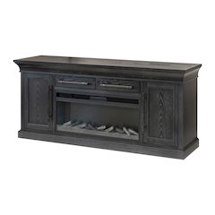 Transitional 80" Fireplace Console, Entertainment Storage, TV Stand
