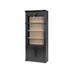 Contemporary 8' Tall Wood Bookcase, Storage Organizer, Display Shelf, Black