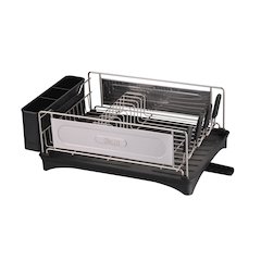Stainless Steel Luxury Dish Rack With Self-Draining Tray (Silver Color)