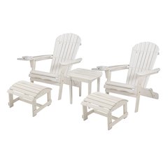 Foldable Adirondack Chair With Cup Holder Conversation Set