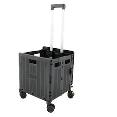 Foldable Utility Crate With 360° Spinner Wheels & Telescopic Handle