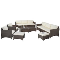 Modular 3 Sofa 3-Seater, 2 Arm Chairs, 2 Ottoman And 2 Coffee Tables
