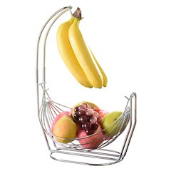 Silver Fruit Basket With Banana Hanger