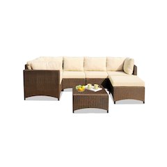 Modular Sectional Conversation Set With Ottoman