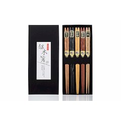 5 Pair Organic Traditional Hardwood Japanese Reusable Chopsticks