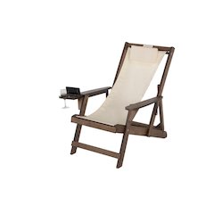 Canvas Sling Chair With Cup And Wine Holder