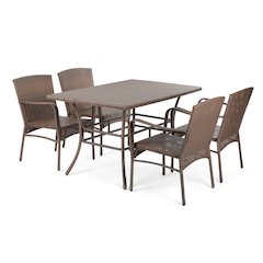 Leisure Collection Outdoor Garden Patio Furniture 5Pc Dining Set