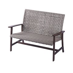 Pine Wood And Wicker Rattan - Loveseat