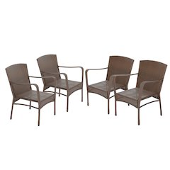 Leisure Collection Outdoor Garden Patio Furniture 4Pc Chair Set