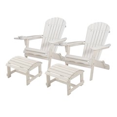 Foldable Adirondack Chair With Cup Holder Conversation Set