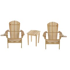 Foldable Adirondack Chair With Cup Holder Bristro Set