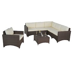 Modular Sectional Sofa With Armchair And Coffee Table