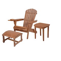 Foldable Adirondack Chair With Cup Holder Bristro Set With Ottoman