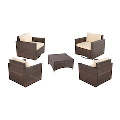 360 Degree Glider Chair (Set Of 4 And 1 Coffee Table)