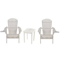 Foldable Adirondack Chair With Cup Holder Bristro Set