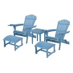Foldable Adirondack Chair With Cup Holder Conversation Set