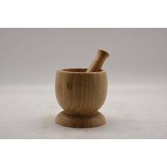 Bamboo Mortar And Pestle Dia 11.8*18Cm