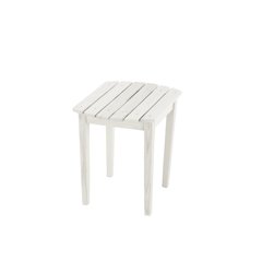 White Solid Wood Side Table