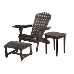 Foldable Adirondack Chair With Cup Holder Bristro Set With Ottoman