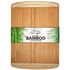Organic Bamboo Large Cutting Board With End Groove