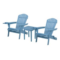 Foldable Adirondack Chair With Cup Holder Bristro Set